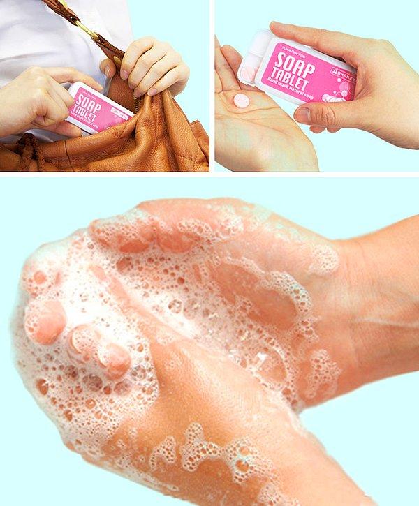 6. Bu küçük sabun tabletleri gittiğiniz her yerde sizinle!
