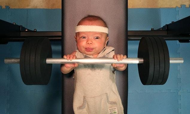 9. Maxing out at 106 ounces on the benchpress