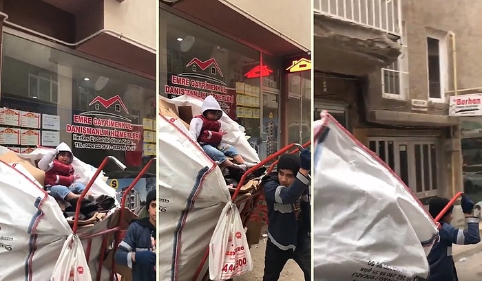 Buz Gibi Havada Ekmek Parası Derdine Düşen Abi Kardeşin Yürekleri Burkan Görüntüleri!