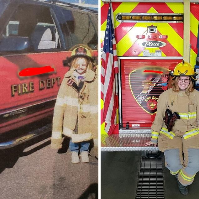 10. " 17 years later, I finally made it. I’m now a 4th generation firefighter for the same department that my dad served on."