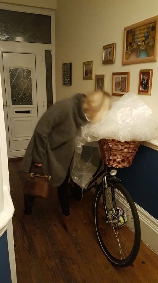 19. "Моя мама напилась и изобрела "подушку безопасности" для велосипеда. Даже не знаю, гениально ли это или безумно"