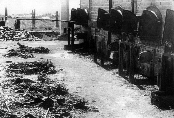 Auschwitz-Birkenau'daki ölü yakma ocakları, Şubat 1945.