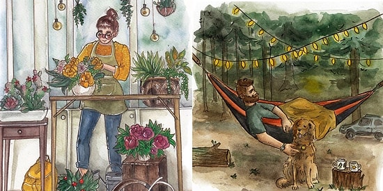 Волшебная акварель: Девушка из Болгарии создает суперуютные сцены из жизни при помощи красок и своего воображения