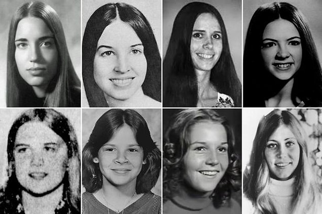 İşte Ted'in kurbanlarından bazıları... Soldan sağa Roberta Parks, Julie Cunningham, Brenda Carol Ball, Georgann Hawkins, Susan Rancourt, Kimberly Leach, Nancy Wilcox, Janice Ott.