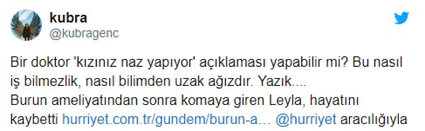 Leyla Sönmez'in hayatını kaybetmesinin ardından sosyal medyadan da tepkiler yükseldi...