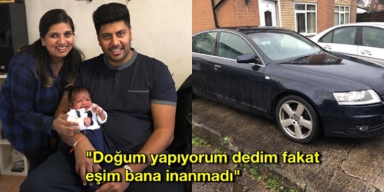 Oldu Bitti! Arabanın İçerisinde Kocası Bile Fark Etmeden Tüm Soğukkanlılığı ile Doğum Yapan Kadın