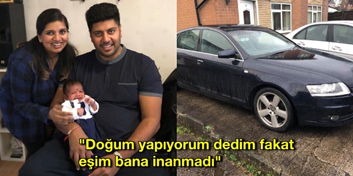 Oldu Bitti! Arabanın İçerisinde Kocası Bile Fark Etmeden Tüm Soğukkanlılığı ile Doğum Yapan Kadın