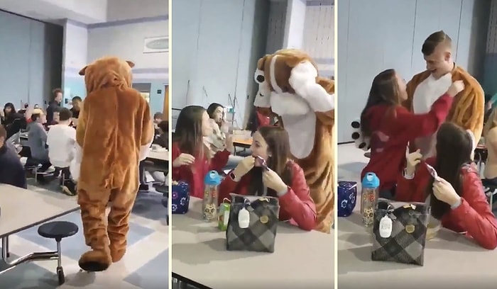 İşi Dolayısıyla Göremediği Kızına Okulda Maskot Kıyafetiyle Sürpriz Yapan Baba