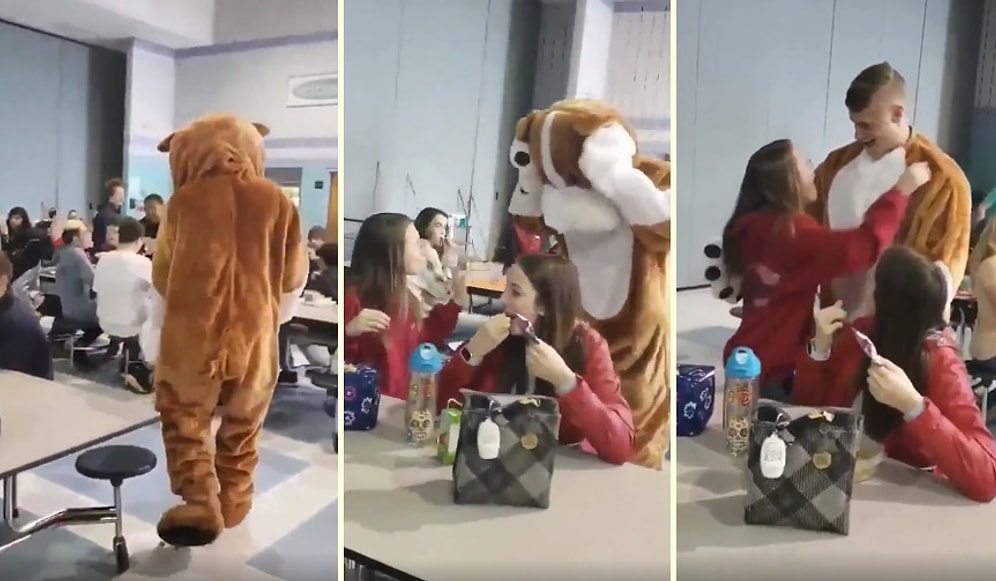 İşi Dolayısıyla Göremediği Kızına Okulda Maskot Kıyafetiyle Sürpriz Yapan Baba