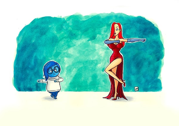 5. Вот уж противоположности - Джессика Рэббит и Грусть