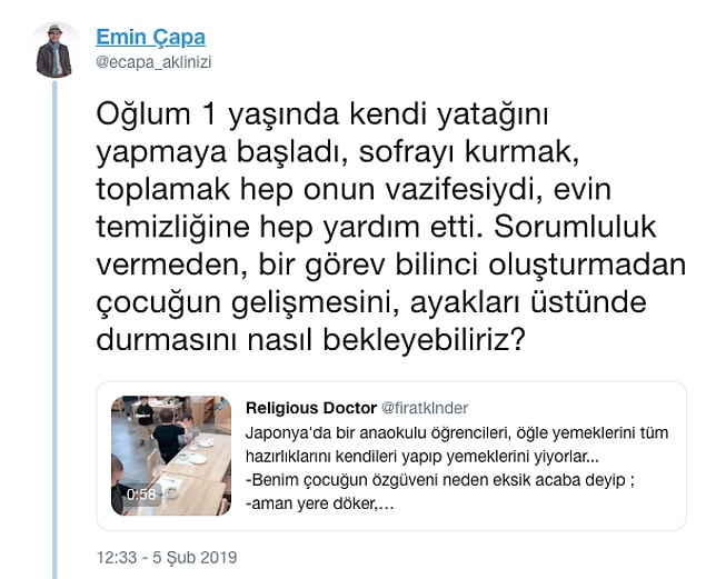Buraya kadar tabii ki her şey çok hoş ancak devamında yazılan ve tüm kabahati annelere yükleyen paylaşımın ardından işin içine Emin Çapa girdi.