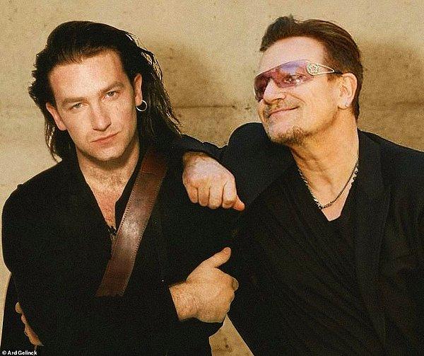 U2'un muhteşem solisti Bono'nun, gençliğinde şampuan reklamlarından fırlama saçları varmış meğersem.