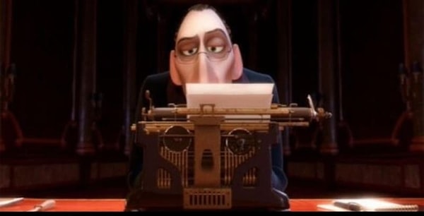 4. Кстати, об Антуане Эго. Вы замечали, что его печатная машинка напоминаете череп?