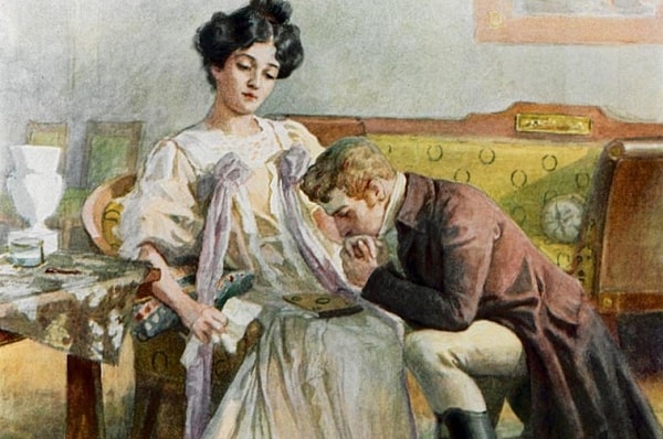 3. Как, по мнению Онегина, мужчина нравится женщине, когда он ее любит меньше?