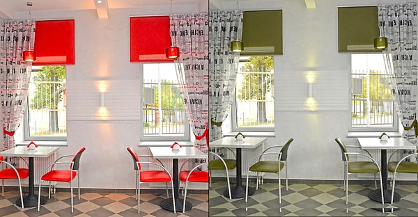 10. Выберите кухню с красными акцентами: