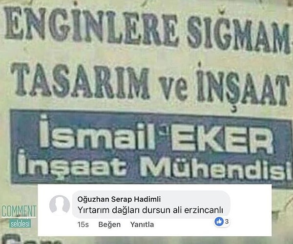 1. İsmi işe göre seçen nadir insanlardan olmuş...