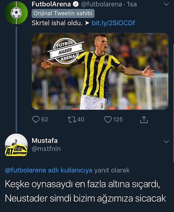 7. Fenerbahçe taraftarlarının Neustader'e olan sevgisi...