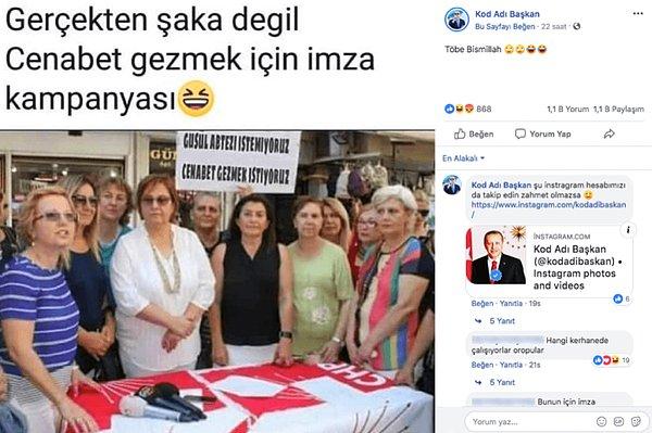 6. "CHP’li kadınların ‘cenabet gezmek’ için imza kampanyası düzenlediği iddiası."