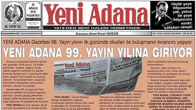 1965: Yeni Adana gazetesi, Dünya Basın Başarı Ödülü'nü kazandı.