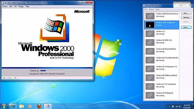 2000: Microsoft, Windows 2000 işletim sistemini piyasaya sürdü.