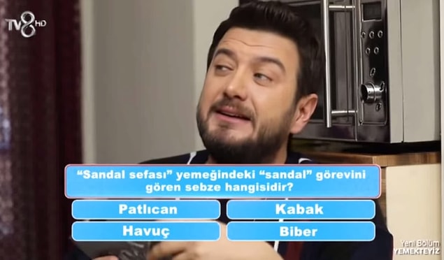 3. ''Sandal sefası'' yemeğinde 'sandal'' görevini hangi sebze yapmaktadır?