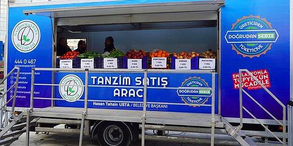 Cumhurbaşkanı Erdoğan'ın 'Pazardaki fiyatlar için gerekirse ayar çekeceğiz. Belediyelerimiz vasıtasıyla tanzim satış yapabiliriz' açıklaması ile yürürlüğe giren tansim satış noktalarında domates, salatalık, ıspanak, patates, soğan ve patlıcan gibi sebzelerin satışı yapılıyor.