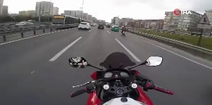 İstanbul Trafiğini Alt Üst Eden Motosiklet Sürücüsünün Tepki Çeken Görüntüleri