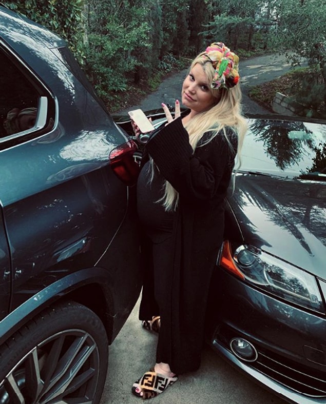 Finally, she also shared a photo of herself getting somewhat stuck between two cars!