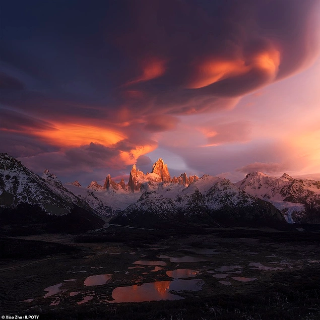 Çinli Xiao Zhu, Patagonya'daki Fitz Roy Dağı'nı fotoğraflamış.