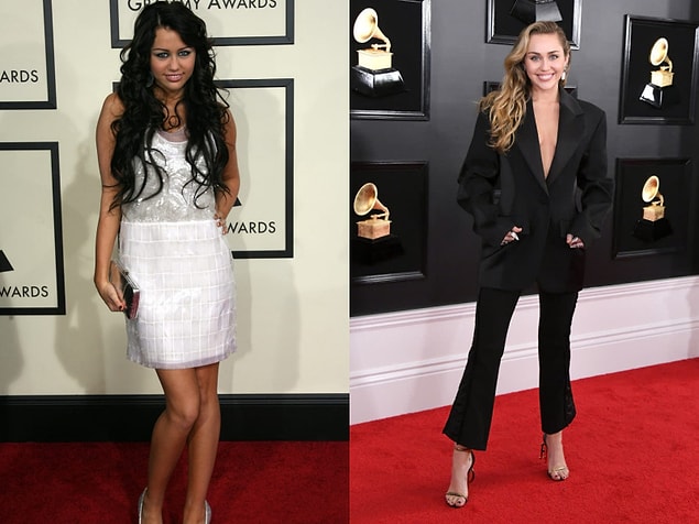 4. Miley Cyrus at the Grammys in 2008 vs 2019