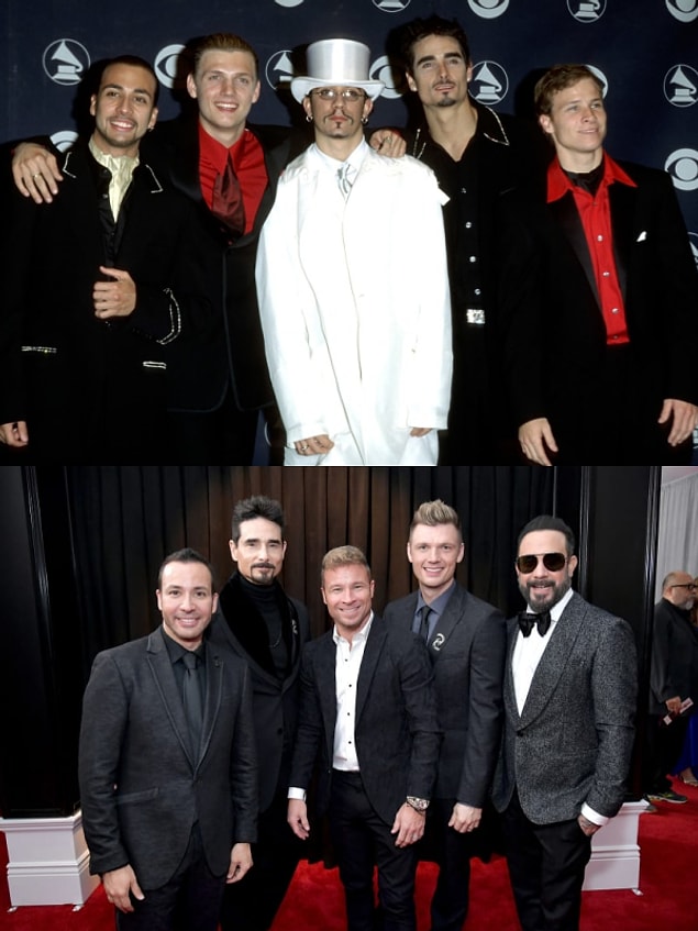 8. The Backstreet Boys at the Grammys in 1999 vs 2019