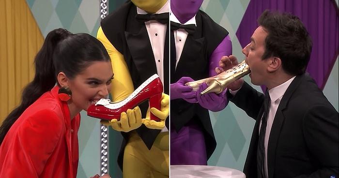 'Yiyecek mi, Değil mi?' Oyununda Kendall Jenner'a Ayakkabı Yediren Jimmy Fallon