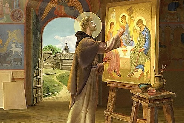 8. Кто является автором иконы "Троица"?