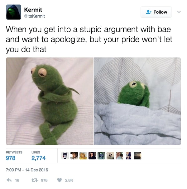 13. Когда поругался с ней из-за какой-то ерунды и хочешь извиниться, но твоя гордость тебе не позволяет.