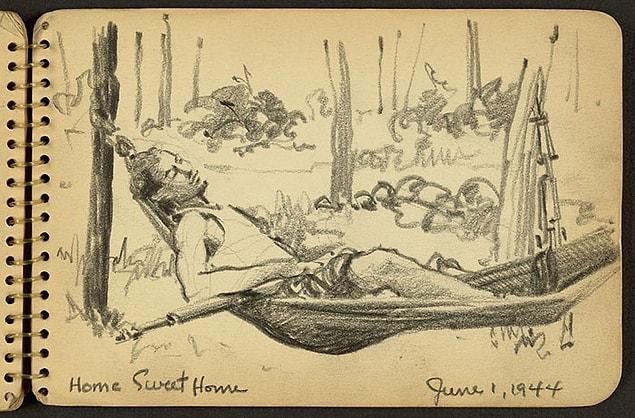 Home Sweet Home. A soldier in hammock while stationed at Fort Jackson, South Carolina, June 1.