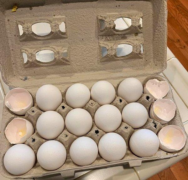 11. "Eşimin yumurta kabuklarından 'kurtulma' şekli."