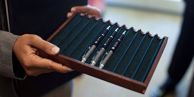 10. The US Government has rigorous specs for the pens it buys. It has to be assembled by blind people. The pens must be able to write for a mile and in temps 160F to -40, are designed to fit undetected into uniforms. They should be able to stand in for a two inch fuse, and should be able to be used for an emergency tracheotomy.