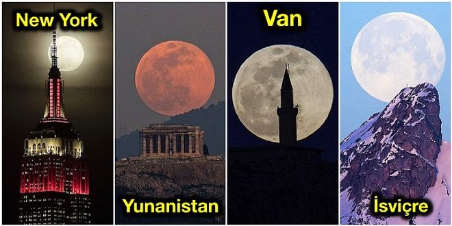 Her Biri Ayrı Güzel! En Büyük ve En Parlak Haliyle Görülen Süper Ay'ın Fotoğraflandığı Farklı Ülkelerden Büyüleyici Kareler