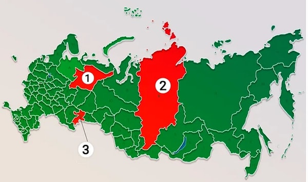 6. Челябинская область помечена номером...