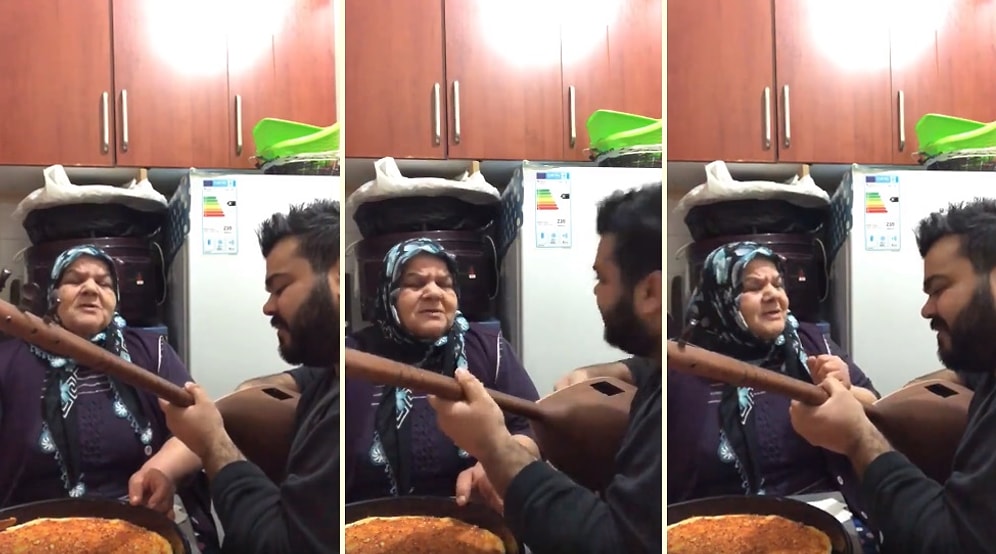 Oğluyla Birlikte Kulakların Pasını Silen Teyzeden Muhteşem 'Damarımda Kanımsın' Performansı