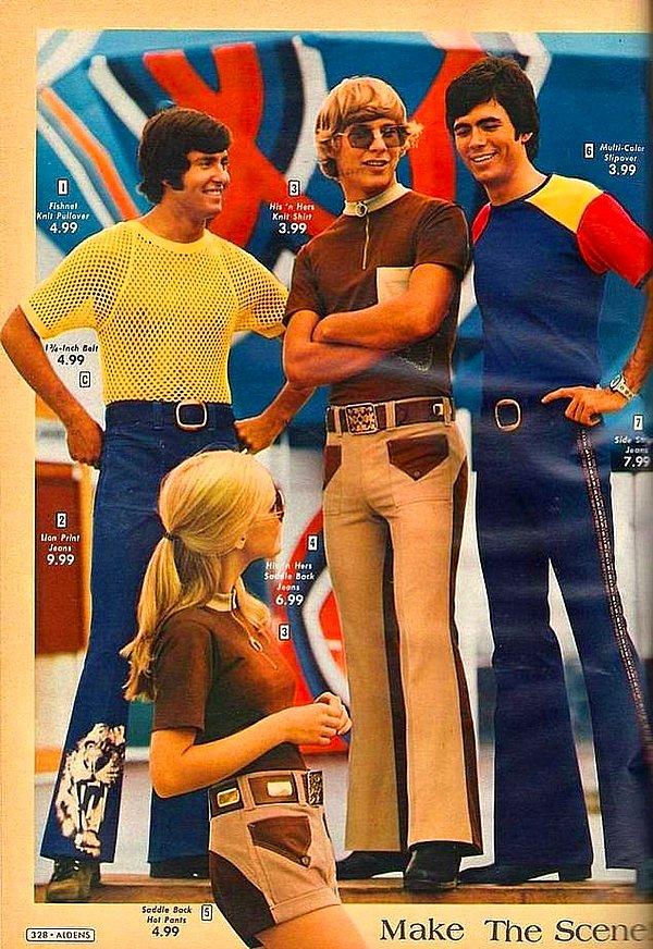13. Bir diğer vintage görsel ise kadınların, çizme paça pantolonlar yerine, görünümlerini şortla kombinleyerek erkeklerle benzer kıyafeti giyebileceğini gösteriyor.