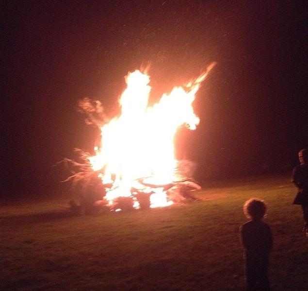 15. The flames on this bonfire look like a unicorn.