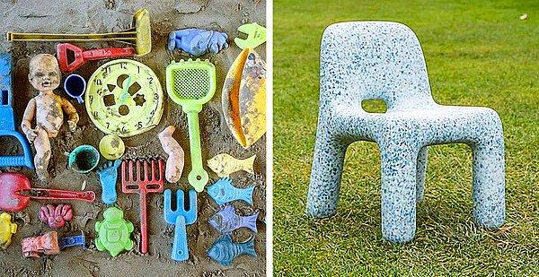 3. Kırık plastik oyuncaklardan elde edilen çocuk mobilyaları