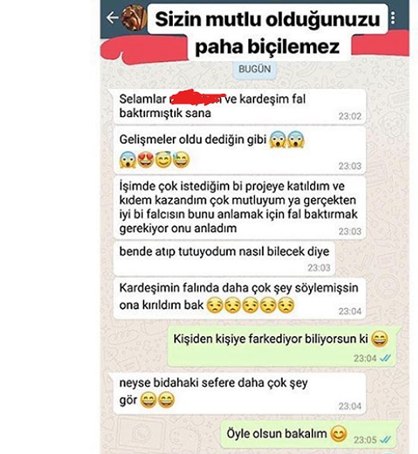 Bir falcı böyle paylaşmış gelen geri dönüşü.