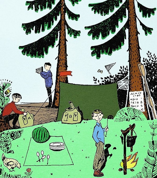 12. Сколько туристов живет в лагере?