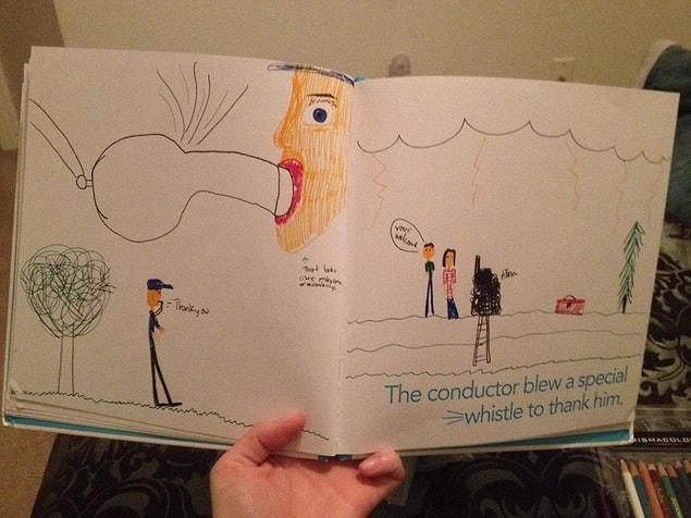 1. "Made a book for my dad for Father's Day. My 13 year old sister could use practice drawing whistles"