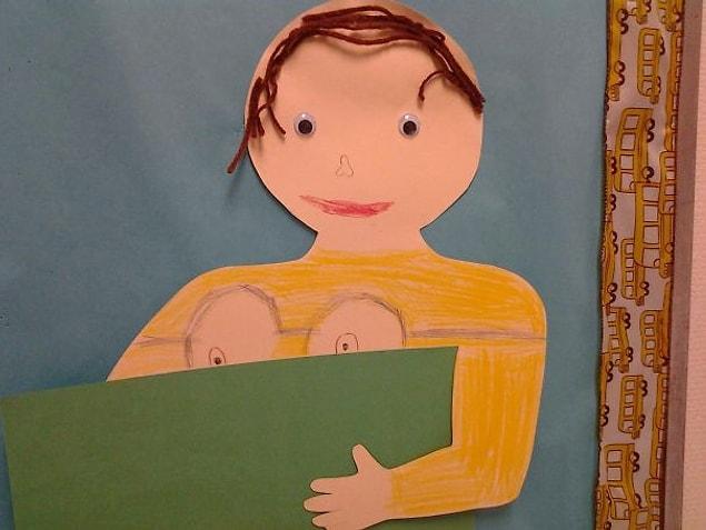 15. "My friend’s 8 year old cousin made this self portrait in art class. He was wearing a minions shirt. Needless to say his family was confused at first."