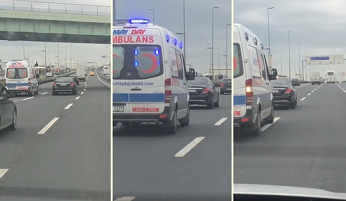 Ambulansa Yol Vermemek İçin Harcadığı Çabayla Magandalıkta Çığır Açan Şoför!