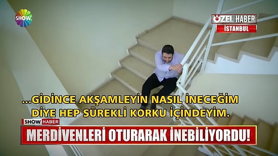 Merdiven Korkusu Yüzünden Merdivenleri Oturarak İnip Çıkan Adam