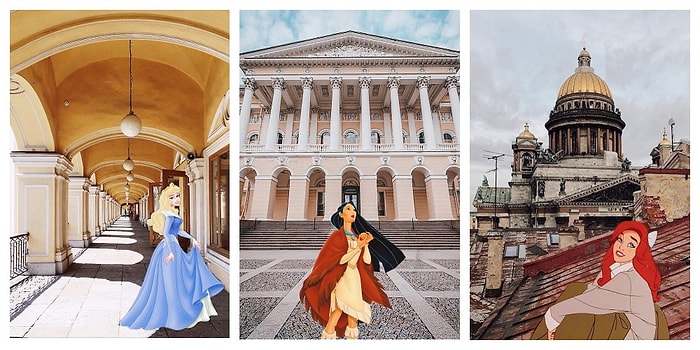О том, как органично диснеевские герои вписываются в петербургские пейзажи